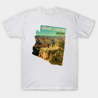 Grand Canyon Arizona map Grand Canyon photo Arizona tourism T-Shirt